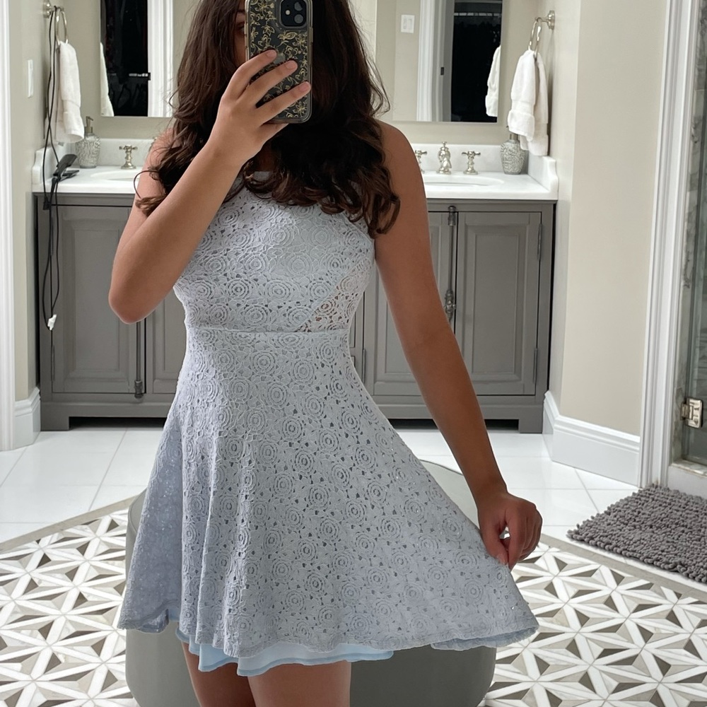 Blue lace dress